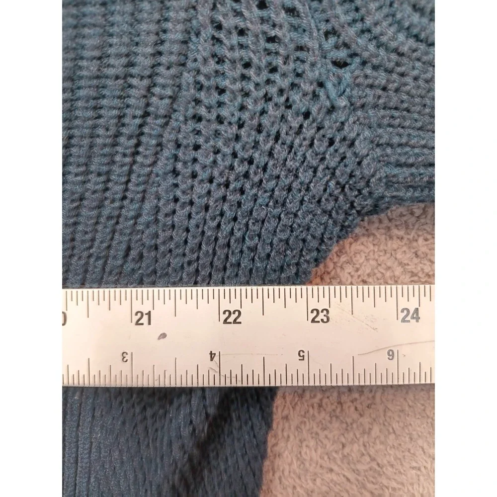 Banana Republic Men's Quarter Zip Knit Sweater‎ Blue Green Size L Cotton Blend